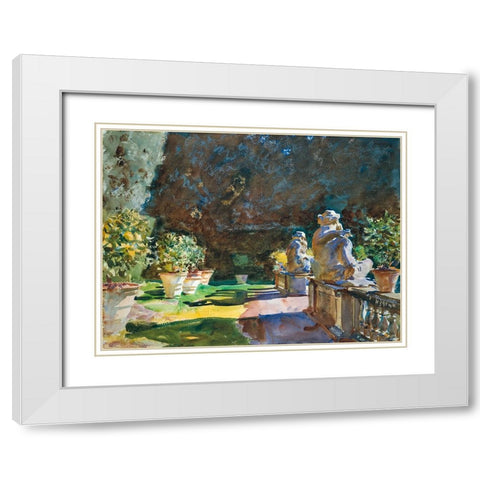 Villa di Marlia, Lucca White Modern Wood Framed Art Print with Double Matting by Sargent, John Singer