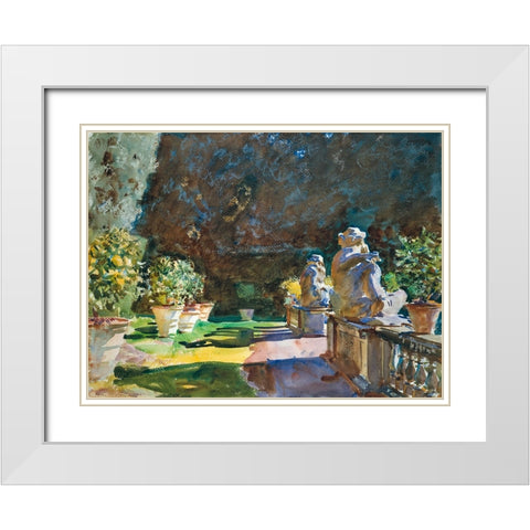 Villa di Marlia, Lucca White Modern Wood Framed Art Print with Double Matting by Sargent, John Singer