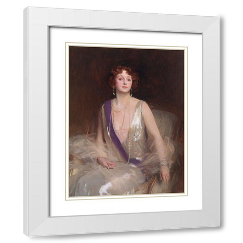 Grace Elvina, Marchioness Curzon of Kedleston White Modern Wood Framed Art Print with Double Matting by Sargent, John Singer