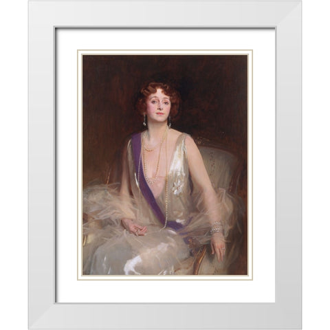 Grace Elvina, Marchioness Curzon of Kedleston White Modern Wood Framed Art Print with Double Matting by Sargent, John Singer