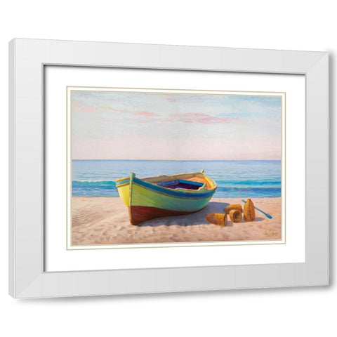 Al mattino White Modern Wood Framed Art Print with Double Matting by Galasso, Adriano
