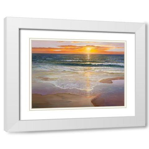 Alba sulla battigia White Modern Wood Framed Art Print with Double Matting by Galasso, Adriano