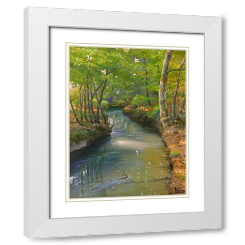 Nel bosco White Modern Wood Framed Art Print with Double Matting by Galasso, Adriano