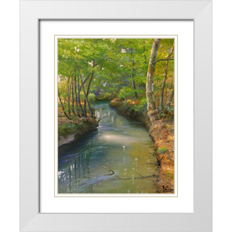 Nel bosco White Modern Wood Framed Art Print with Double Matting by Galasso, Adriano