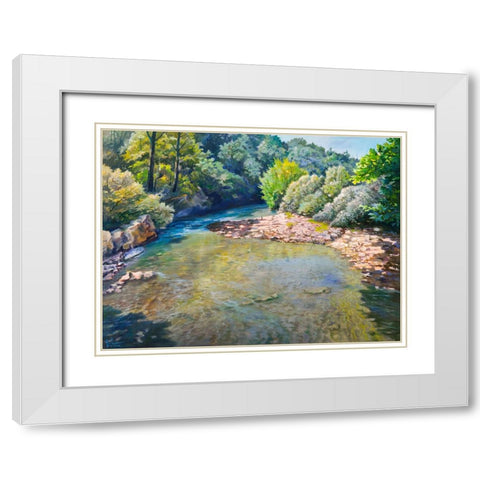 Ansa nel torrente White Modern Wood Framed Art Print with Double Matting by Galasso, Adriano