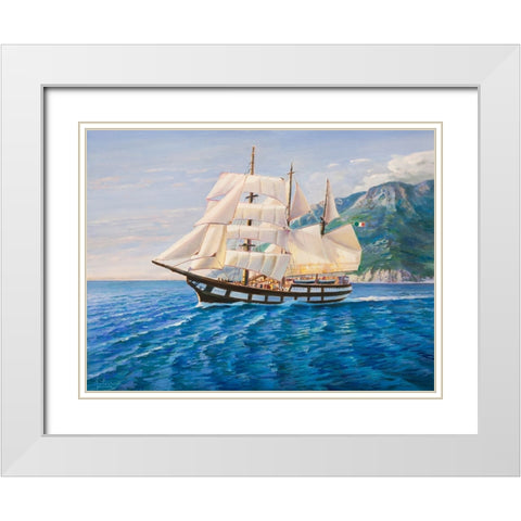 Goletta White Modern Wood Framed Art Print with Double Matting by Galasso, Adriano