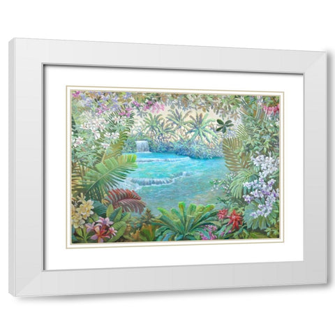 Cascata tropicale (detail) White Modern Wood Framed Art Print with Double Matting by Krahmer, Frank