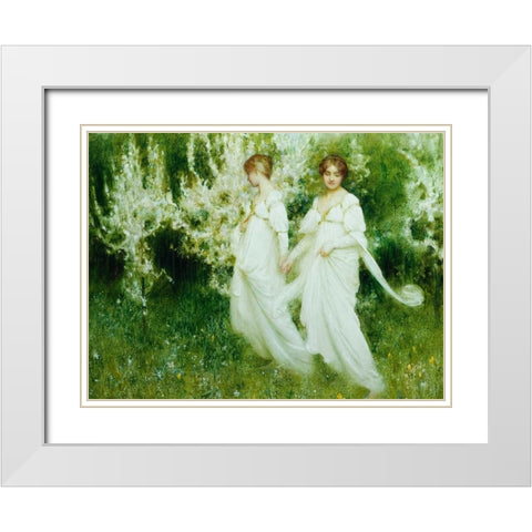 Innocence White Modern Wood Framed Art Print with Double Matting by Hacker, Arthur