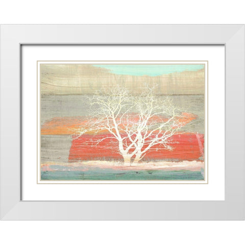 Treescape 1 (Subdued) White Modern Wood Framed Art Print with Double Matting by Alessio, Aprile