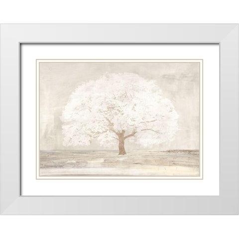 Pale Tree White Modern Wood Framed Art Print with Double Matting by Aprile, Alessio
