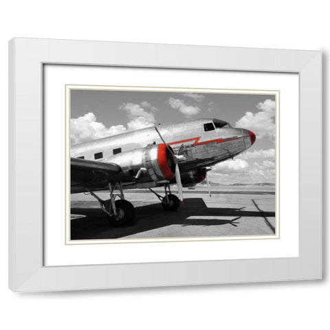 DC-3 White Modern Wood Framed Art Print with Double Matting by Gasoline Images
