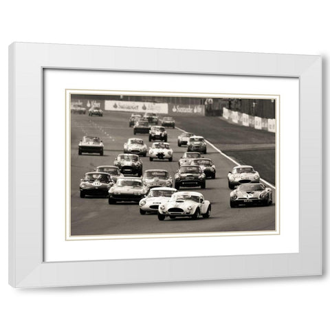 Silverstone Classic Race White Modern Wood Framed Art Print with Double Matting by Gasoline Images