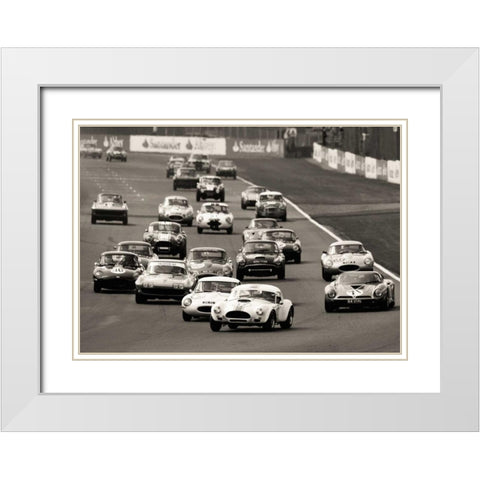 Silverstone Classic Race White Modern Wood Framed Art Print with Double Matting by Gasoline Images