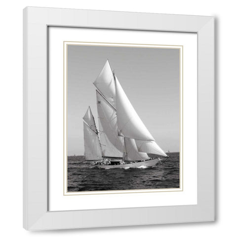 Classic sailboat White Modern Wood Framed Art Print with Double Matting by Anonymous