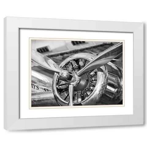 Vintage airplane propeller White Modern Wood Framed Art Print with Double Matting by Anonymous