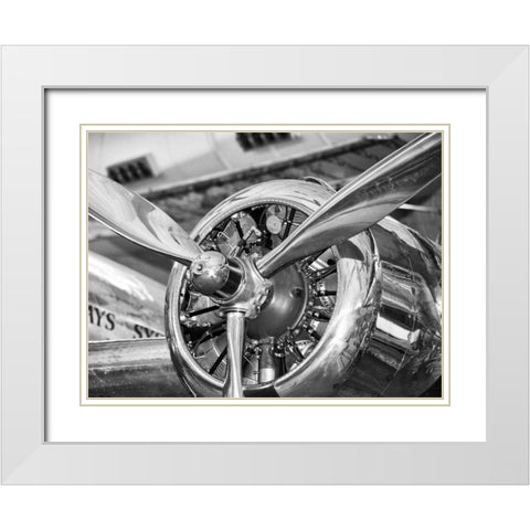 Vintage airplane propeller White Modern Wood Framed Art Print with Double Matting by Anonymous
