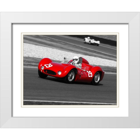 Historical race-cars White Modern Wood Framed Art Print with Double Matting by Gasoline Images