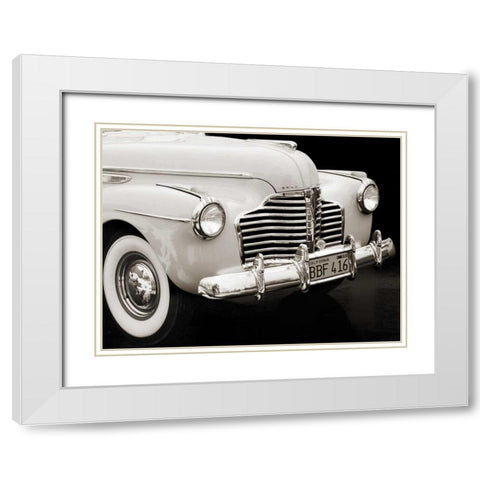 1947 Buick Roadmaster Convertible White Modern Wood Framed Art Print with Double Matting by Gasoline Images