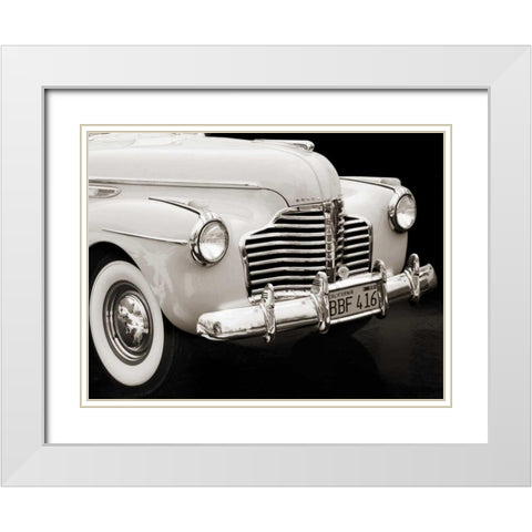 1947 Buick Roadmaster Convertible White Modern Wood Framed Art Print with Double Matting by Gasoline Images