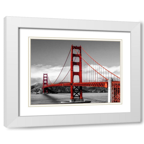 Golden Gate Bridge, San Francisco White Modern Wood Framed Art Print with Double Matting by Pangea Images