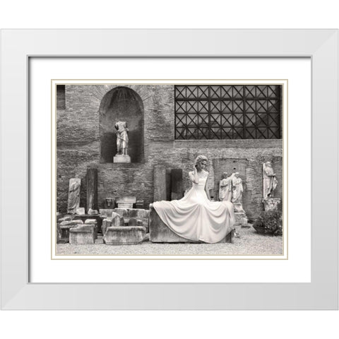 Thermae Diocletiani- Rome White Modern Wood Framed Art Print with Double Matting by Haute Photo Collection