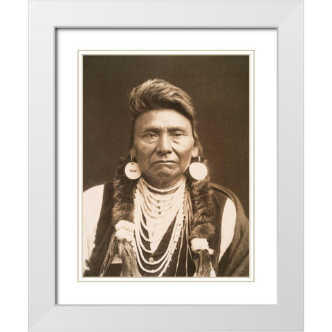 Chief Joseph- Nez Perce- 1900 White Modern Wood Framed Art Print with Double Matting by Anonymous