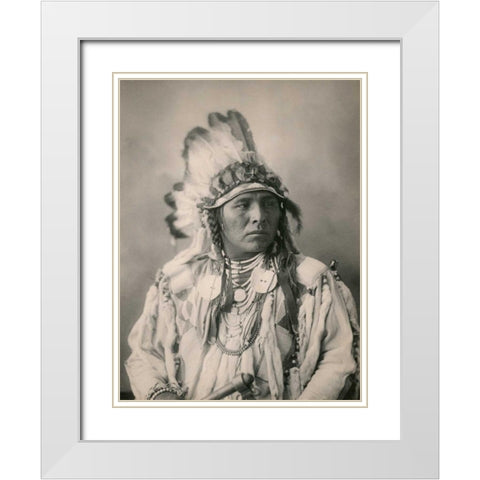 Spotted Jack Rabbit- Crow- 1898 White Modern Wood Framed Art Print with Double Matting by Anonymous