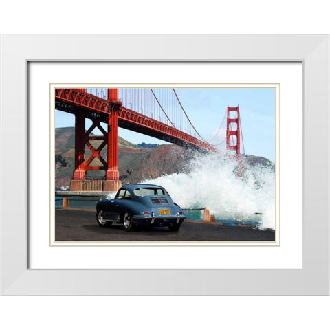 Under the Golden Gate Bridge- San Francisco White Modern Wood Framed Art Print with Double Matting by Gasoline Images