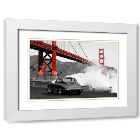 Under the Golden Gate Bridge- San Francisco White Modern Wood Framed Art Print with Double Matting by Gasoline Images