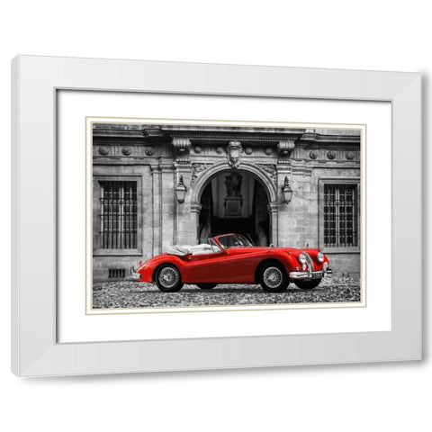 Luxury Car in front of Classic Palace White Modern Wood Framed Art Print with Double Matting by Gasoline Images