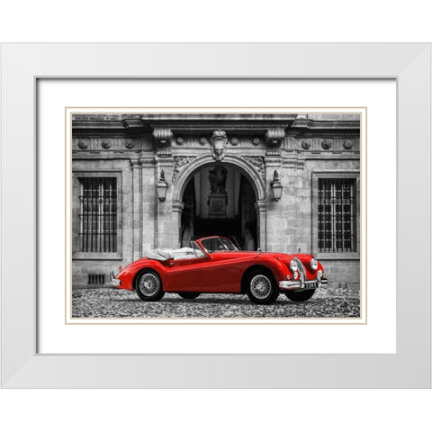 Luxury Car in front of Classic Palace White Modern Wood Framed Art Print with Double Matting by Gasoline Images