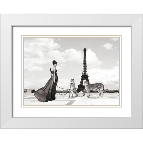 Trocadero View (detail) White Modern Wood Framed Art Print with Double Matting by Lauren, Julian