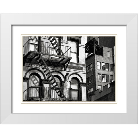 TriBeCa Beauty, NYC White Modern Wood Framed Art Print with Double Matting by Lauren, Julian