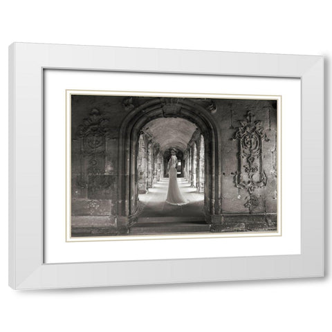 Under a Roman Colonnade White Modern Wood Framed Art Print with Double Matting by Haute Photo Collection