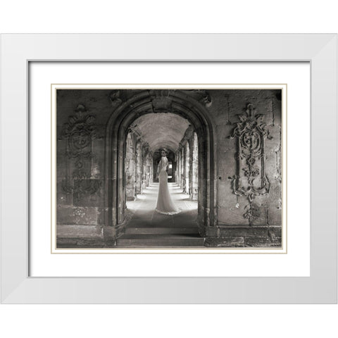 Under a Roman Colonnade White Modern Wood Framed Art Print with Double Matting by Haute Photo Collection