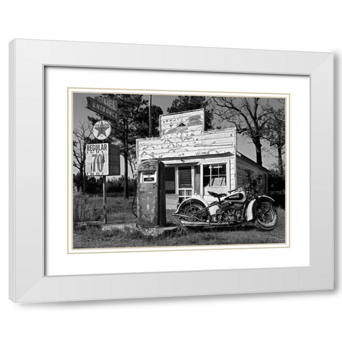 Abandoned gas station, New Mexico White Modern Wood Framed Art Print with Double Matting by Gasoline Images