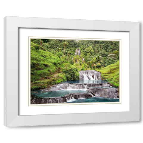 Waterfall in Santa Rosa de Cabal, Colombia White Modern Wood Framed Art Print with Double Matting by Pangea Images