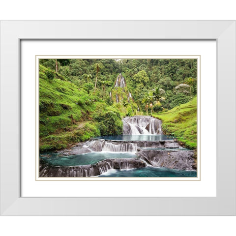 Waterfall in Santa Rosa de Cabal, Colombia White Modern Wood Framed Art Print with Double Matting by Pangea Images