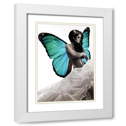 Winged Beauty -1 (detail) White Modern Wood Framed Art Print with Double Matting by Lauren, Julian