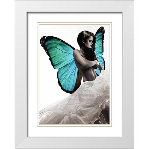 Winged Beauty -1 (detail) White Modern Wood Framed Art Print with Double Matting by Lauren, Julian