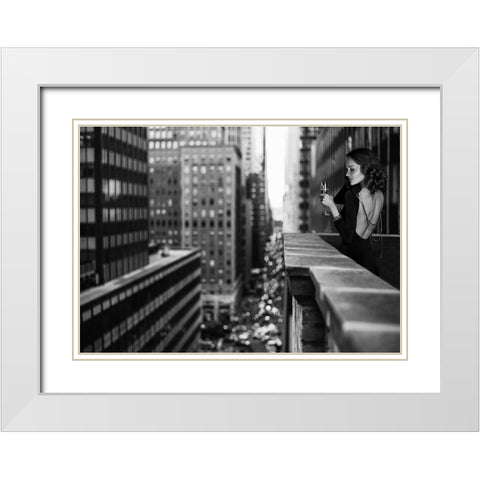 In Manhattan White Modern Wood Framed Art Print with Double Matting by Lauren, Julian
