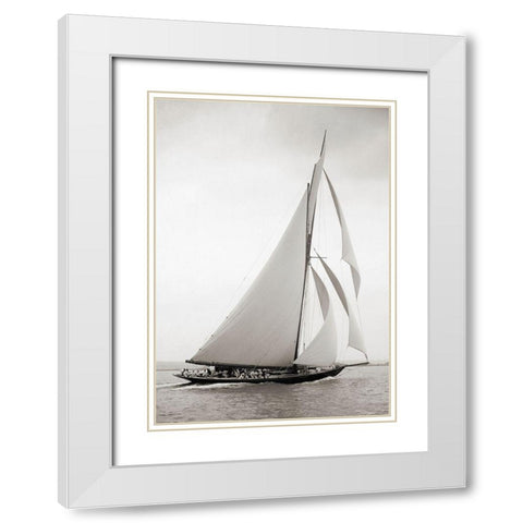 Britannia White Modern Wood Framed Art Print with Double Matting by Anonymous