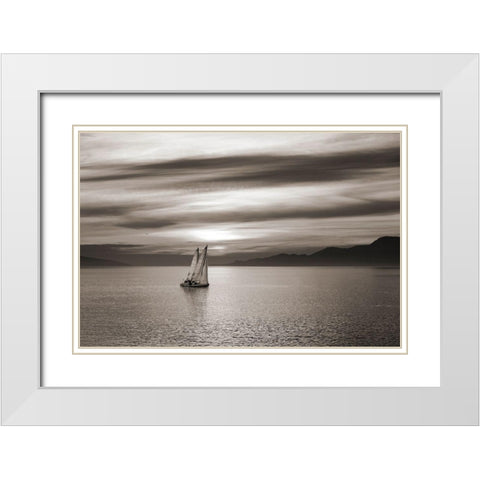 Set Sails White Modern Wood Framed Art Print with Double Matting by Pangea Images