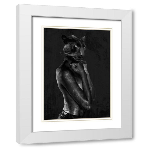 Black Chick White Modern Wood Framed Art Print with Double Matting by VizLab