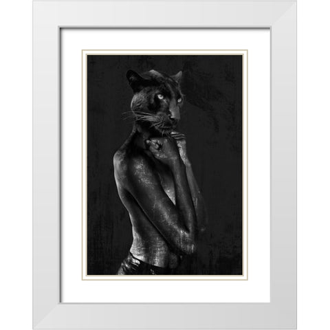 Black Chick White Modern Wood Framed Art Print with Double Matting by VizLab