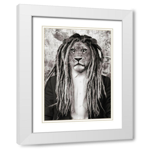Wild Child White Modern Wood Framed Art Print with Double Matting by VizLab