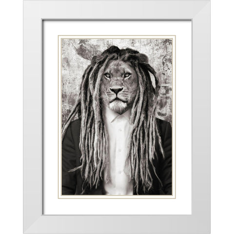 Wild Child White Modern Wood Framed Art Print with Double Matting by VizLab