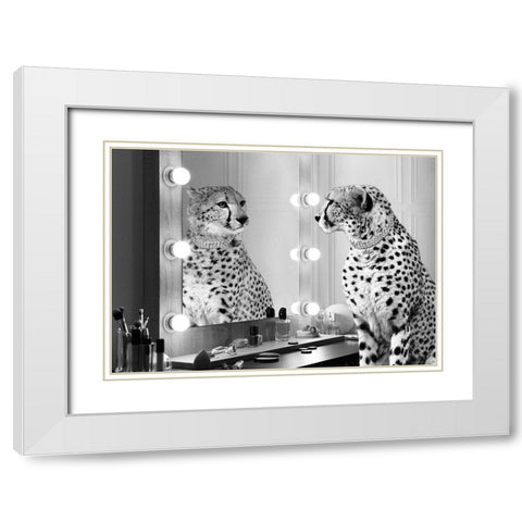 Wild Beauty (BW) White Modern Wood Framed Art Print with Double Matting by Lauren, Julian