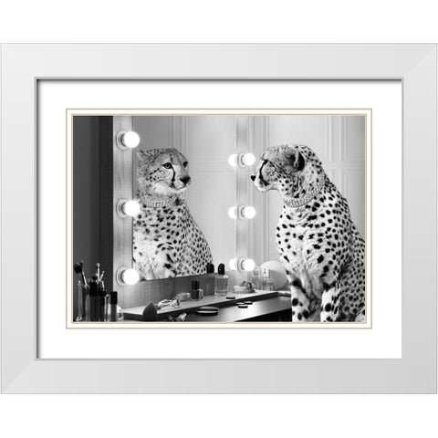 Wild Beauty (BW) White Modern Wood Framed Art Print with Double Matting by Lauren, Julian