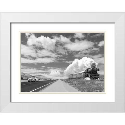 Interstate 59 White Modern Wood Framed Art Print with Double Matting by Gasoline Images